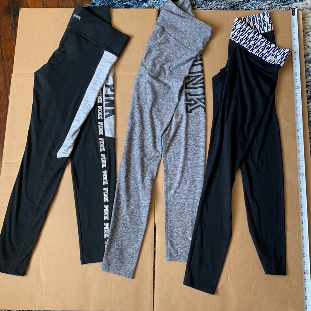 3 pairs of Pink leggings in the size: S